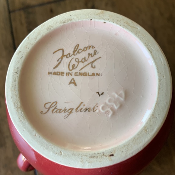 Falcon Ware Red Starglint Vase Art Deco Vintage - Picture 8 of 12